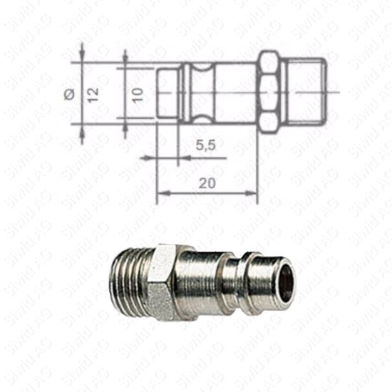 Bild von Stecknippel EU-Norm 1/4'' AG